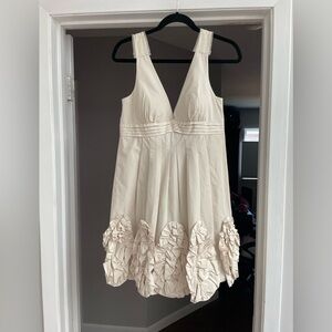 BCBG cream bubble puff party mini dress